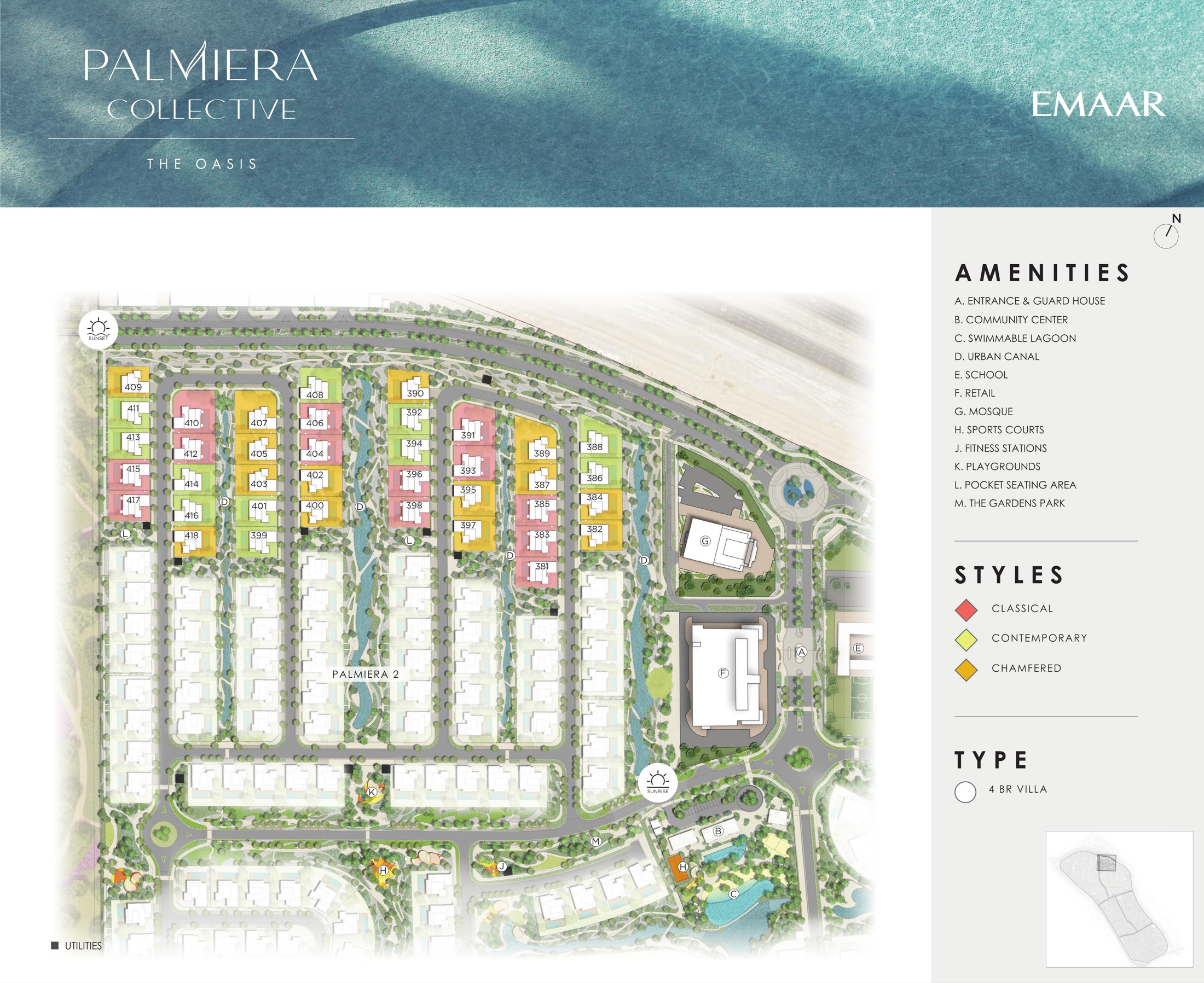 Palmiera Collective cluster masterplan at The Oasis by Emaar